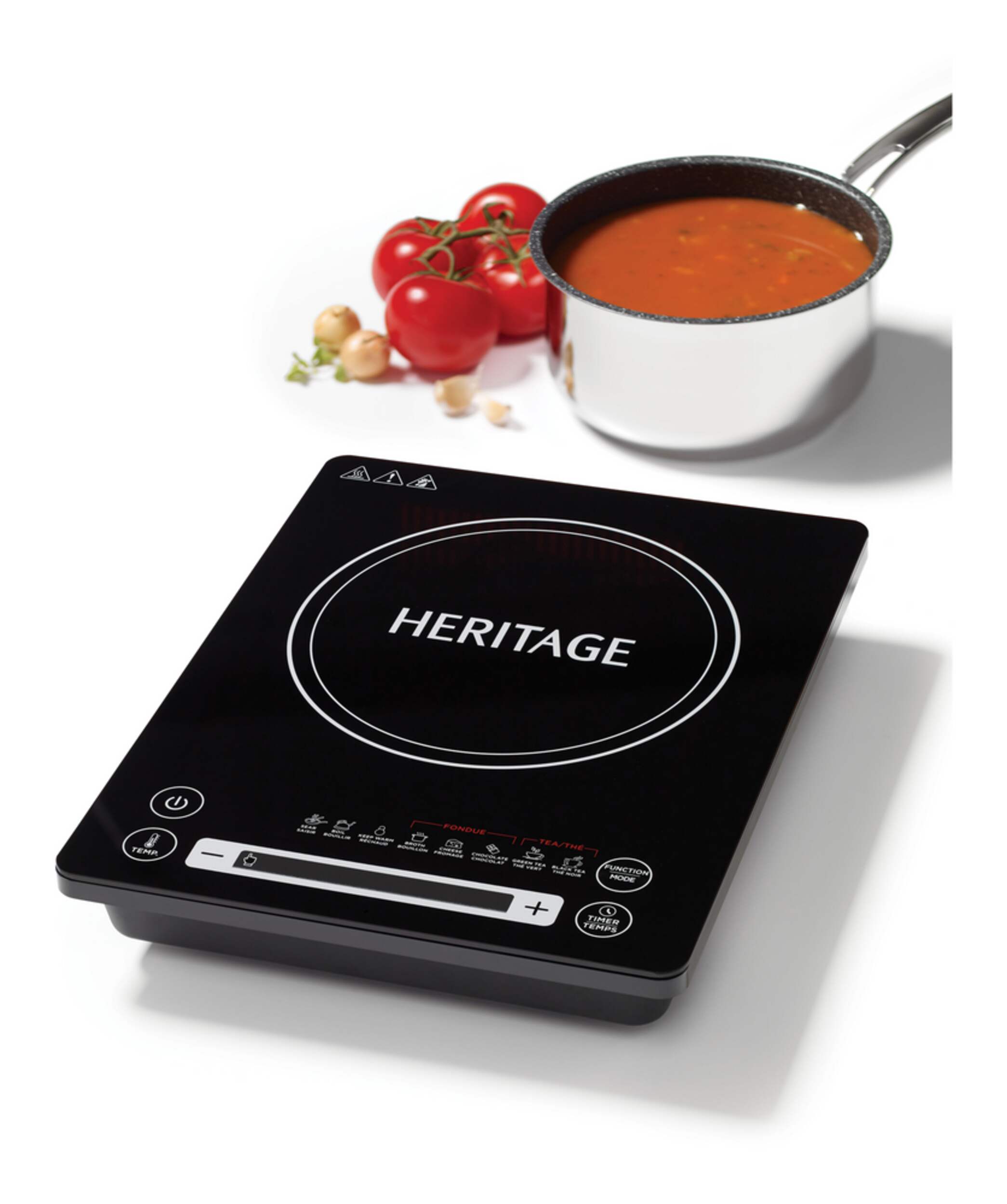 Heritage Portable Induction Cooktop w/ 8 Cooking Functions, Black