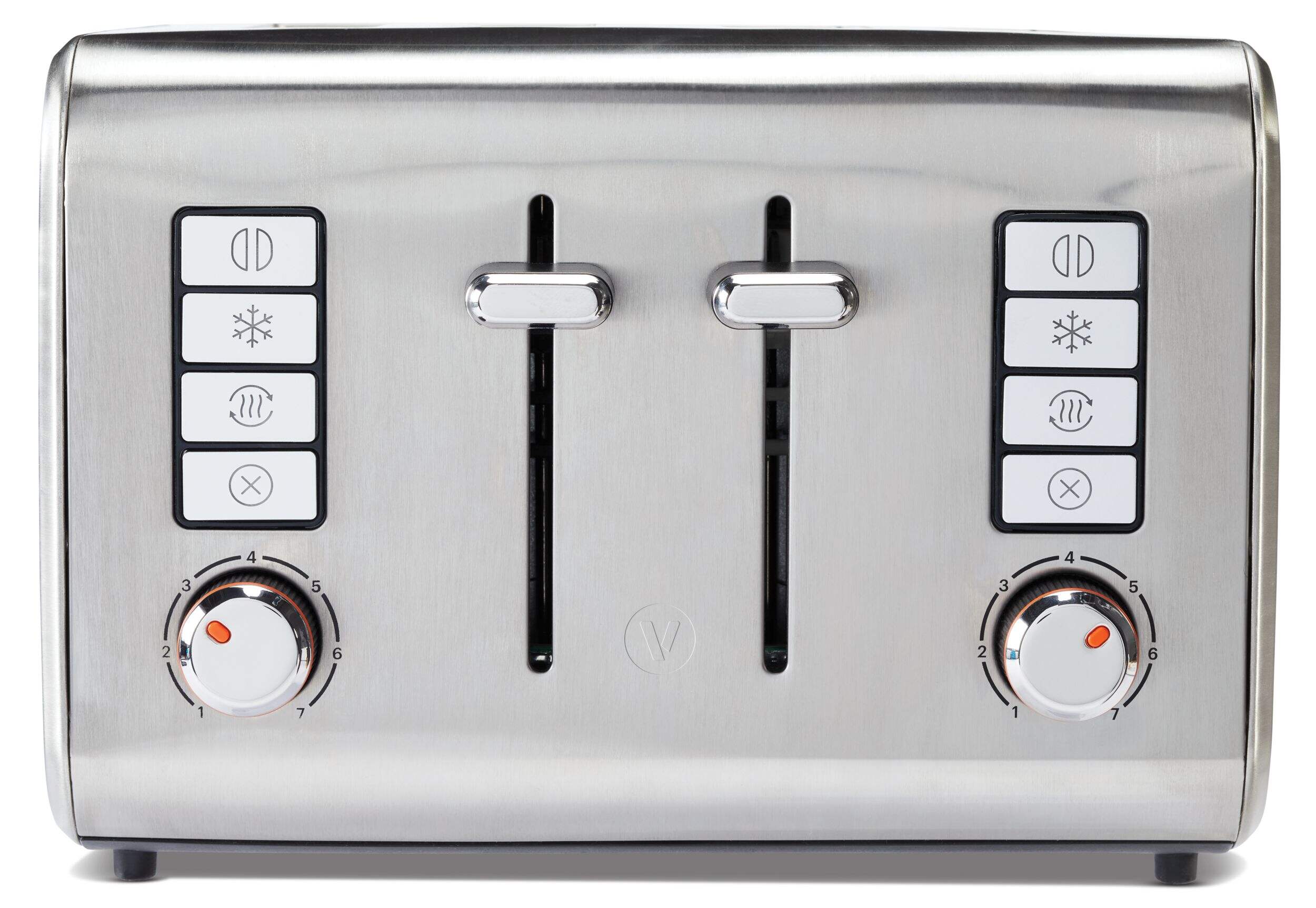 Vida by PADERNO Stainless Steel Toaster with 7 Settings, 4-Slices Front_Flat