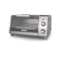 Black & Decker Toaster Oven w/ 4 Functions, Stainless Steel, 4-Slices Front_Three_Fourths_Angled_Left