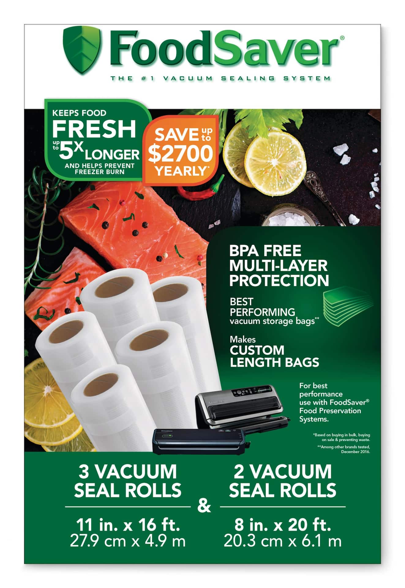 FoodSaver 28-Piece Vacuum Seal Rolls and Vacuum Seal Bags Multipack Set