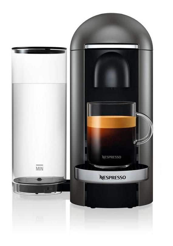 Nespresso VertuoPlus Coffee Espresso Machine by Breville with Aeroccino Milk Frother Titan