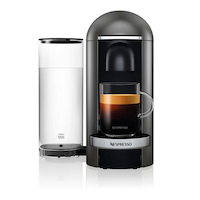 Nespresso VertuoPlus Coffee & Espresso Machine by Breville with Aeroccino Milk Frother, Titan Front_Flat