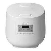 Cuckoo Rice Cooker with Steam Sterilization, 6-Cup, White Front_Elevated