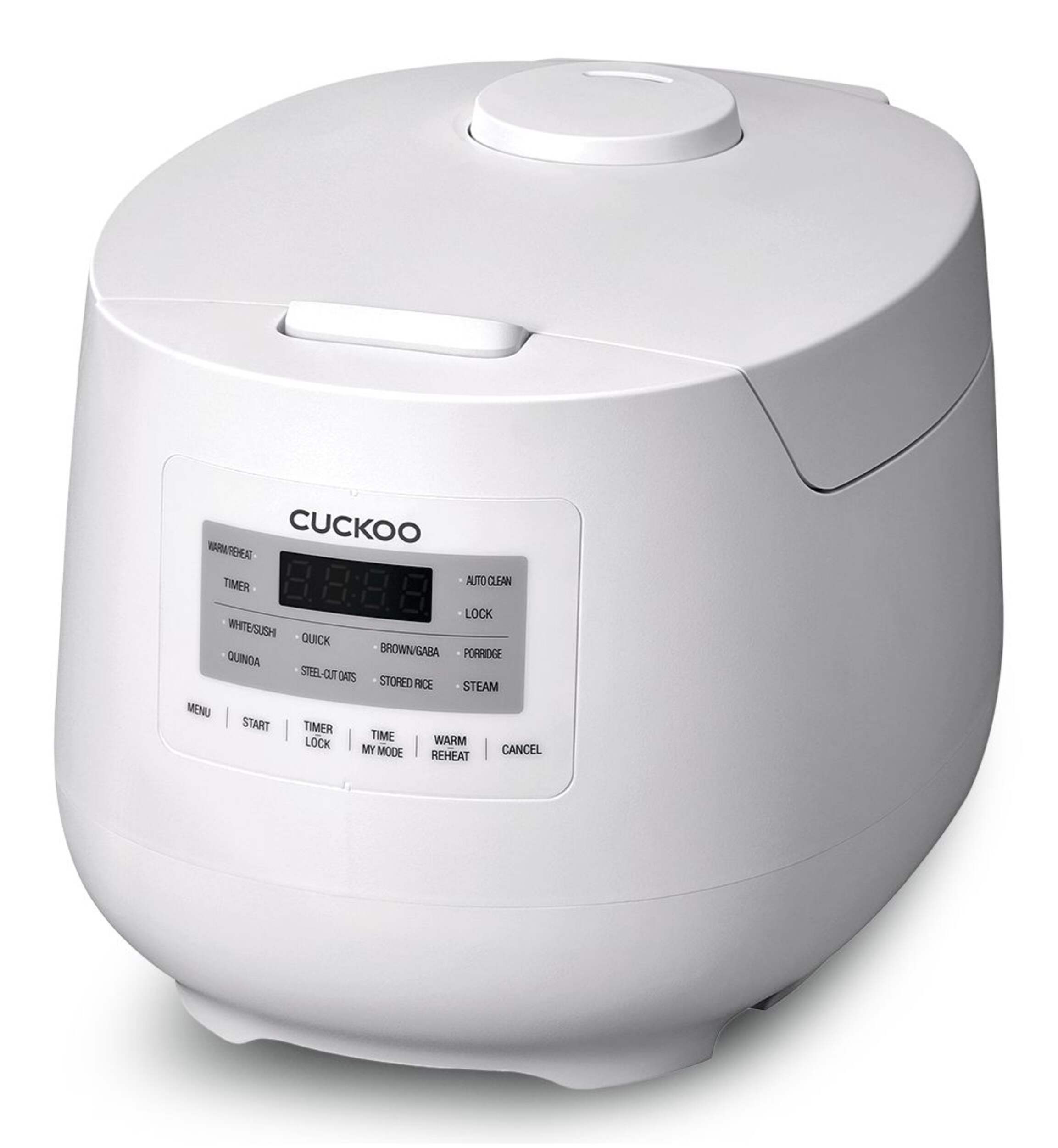 Cuiseur à riz Cuckoo avec stérilisation à la vapeur, 6 tasses, blanc Front_Angled_Left