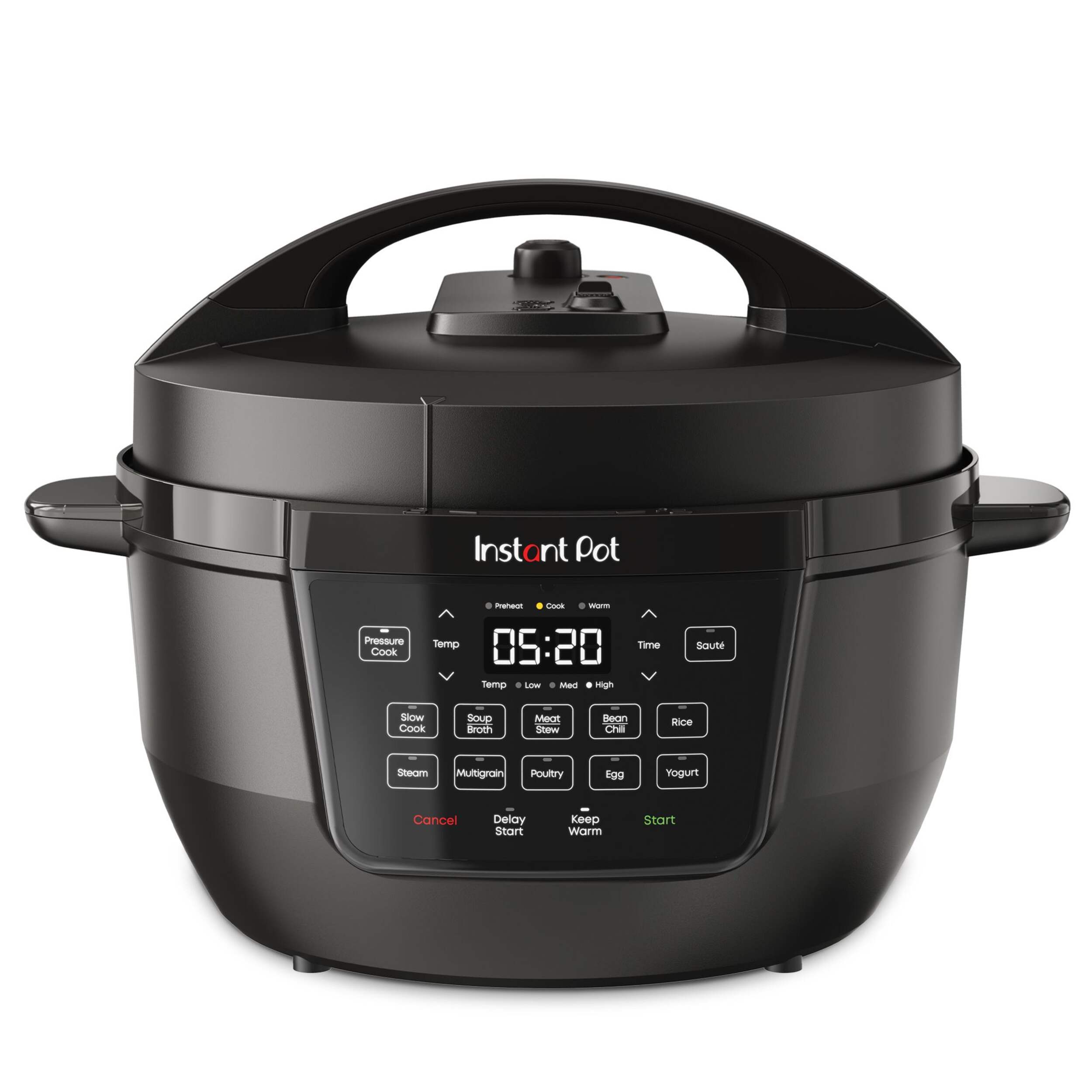 Instant Pot Wide Base Pressure Cooker with Easy Release, 7.5-qt Front_Elevated