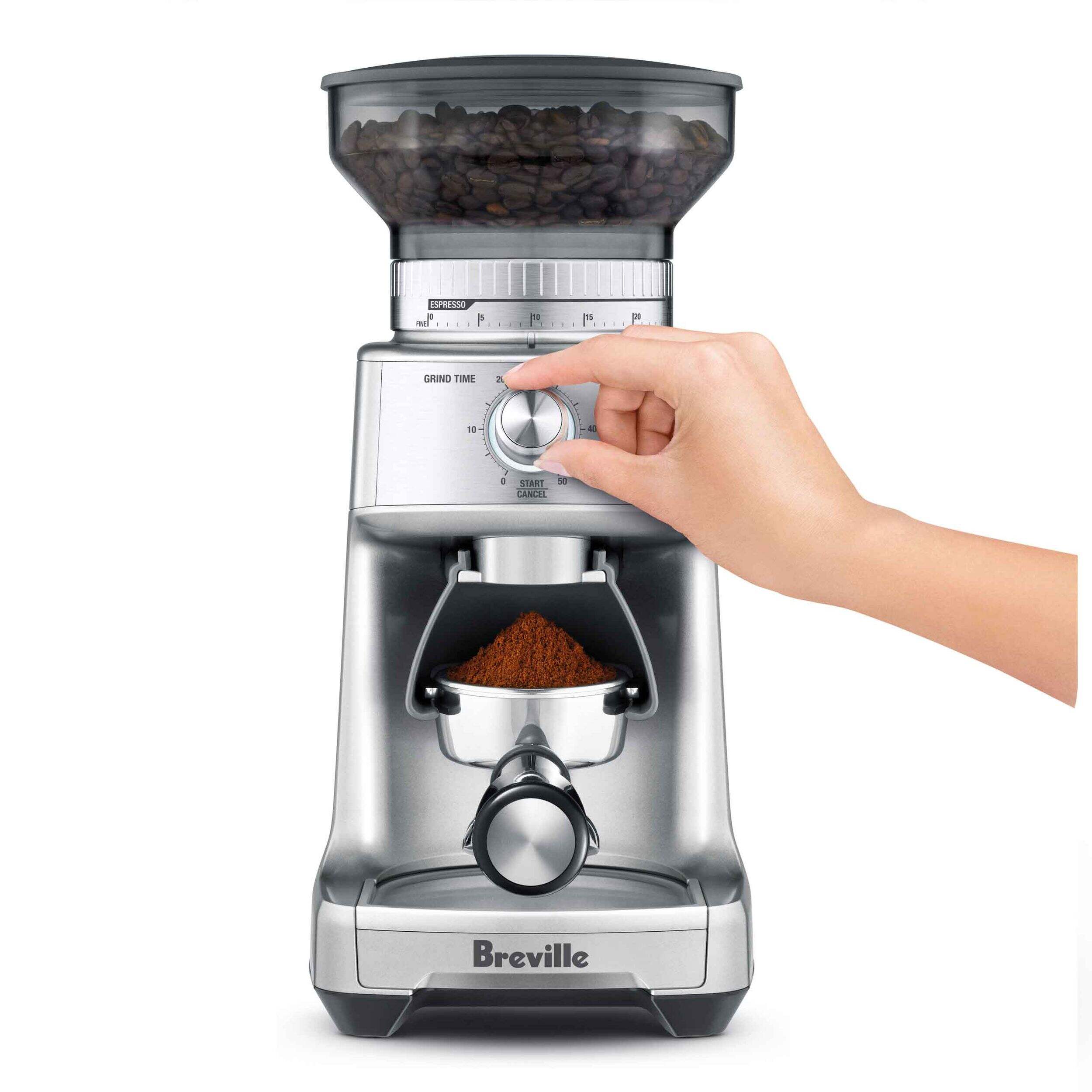 Breville Dose Control™ Pro Coffee Grinder with 60 Settings, Silver Front_Flat