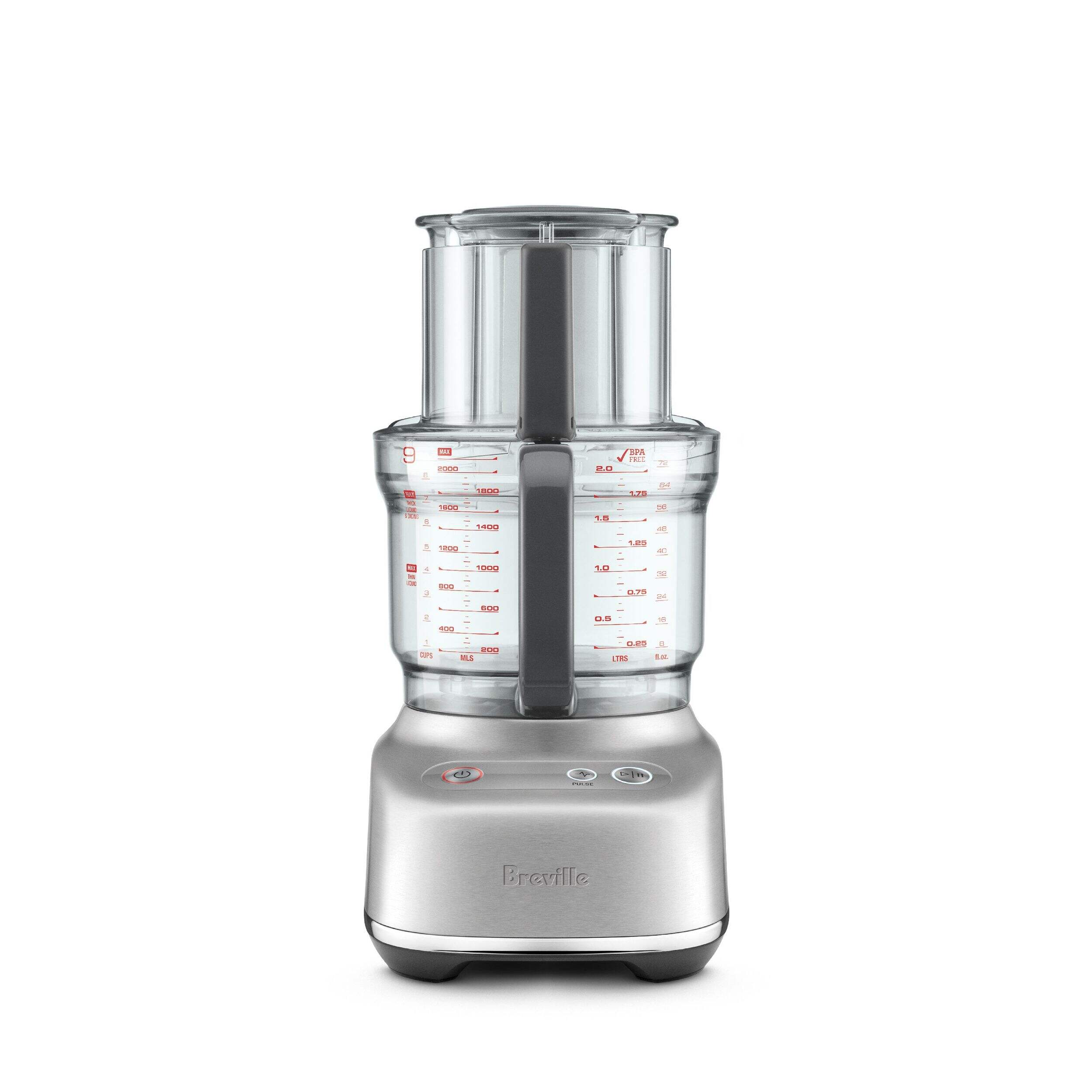 Breville Paradice™ 9 Food Processor, Brushed Stainless Steel Front_Flat