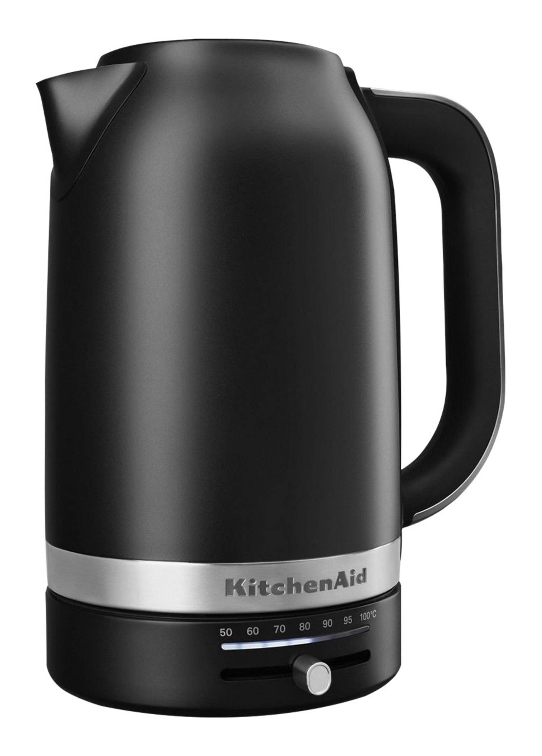KITCHENAID Electric Kettle with Swivel Base, Matte Black, 1.7-L Front_Angled_Left