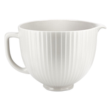 KITCHENAID Microwave Safe Ceramic Bowl with Columns, White Side_Right
