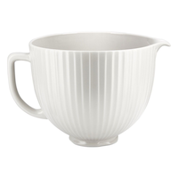 KITCHENAID Microwave Safe Ceramic Bowl with Columns, White Side_Right