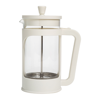 Primula French Press with Stainless Steel Cage, White Front_Flat