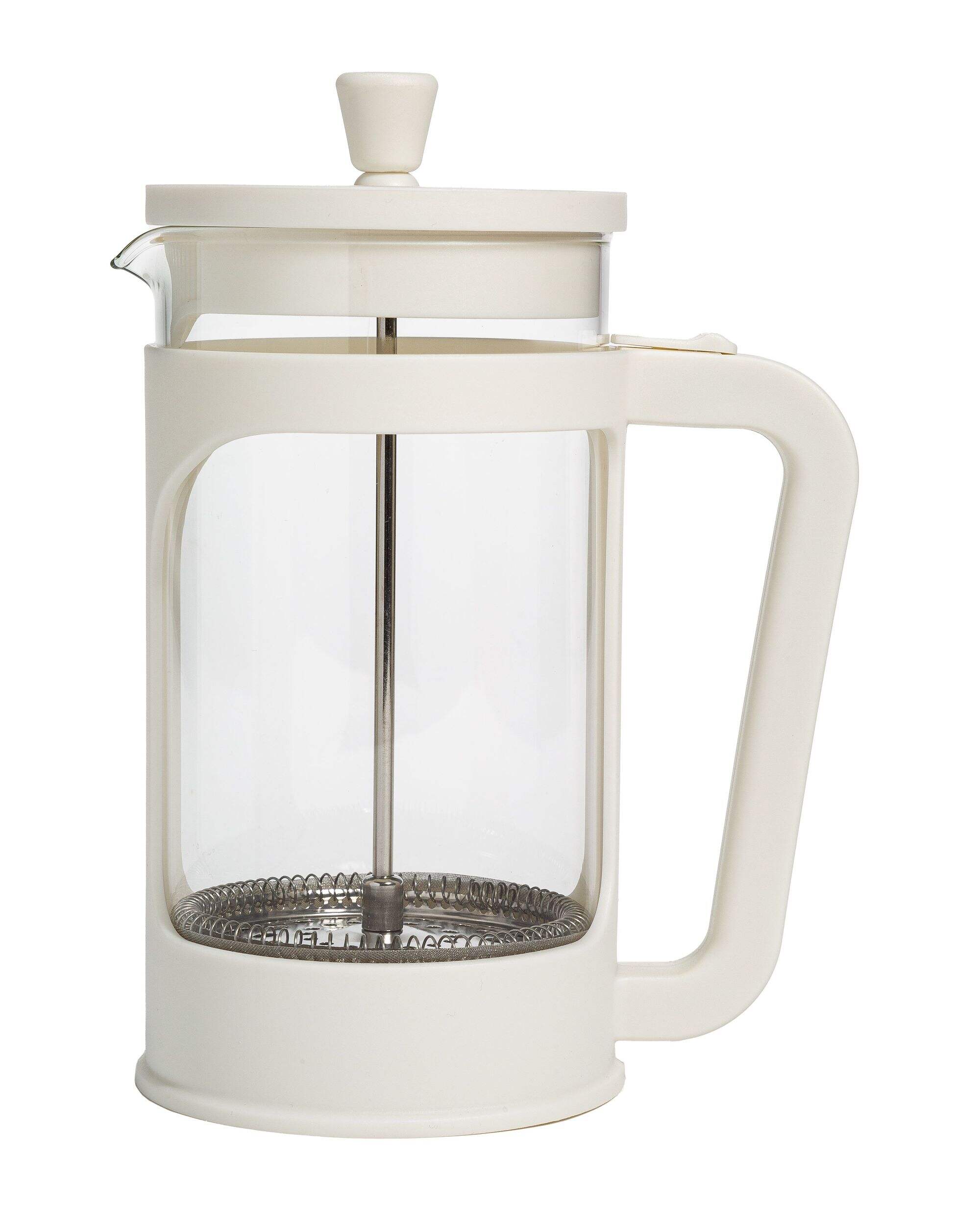 Primula French Press with Stainless Steel Cage, White Front_Flat