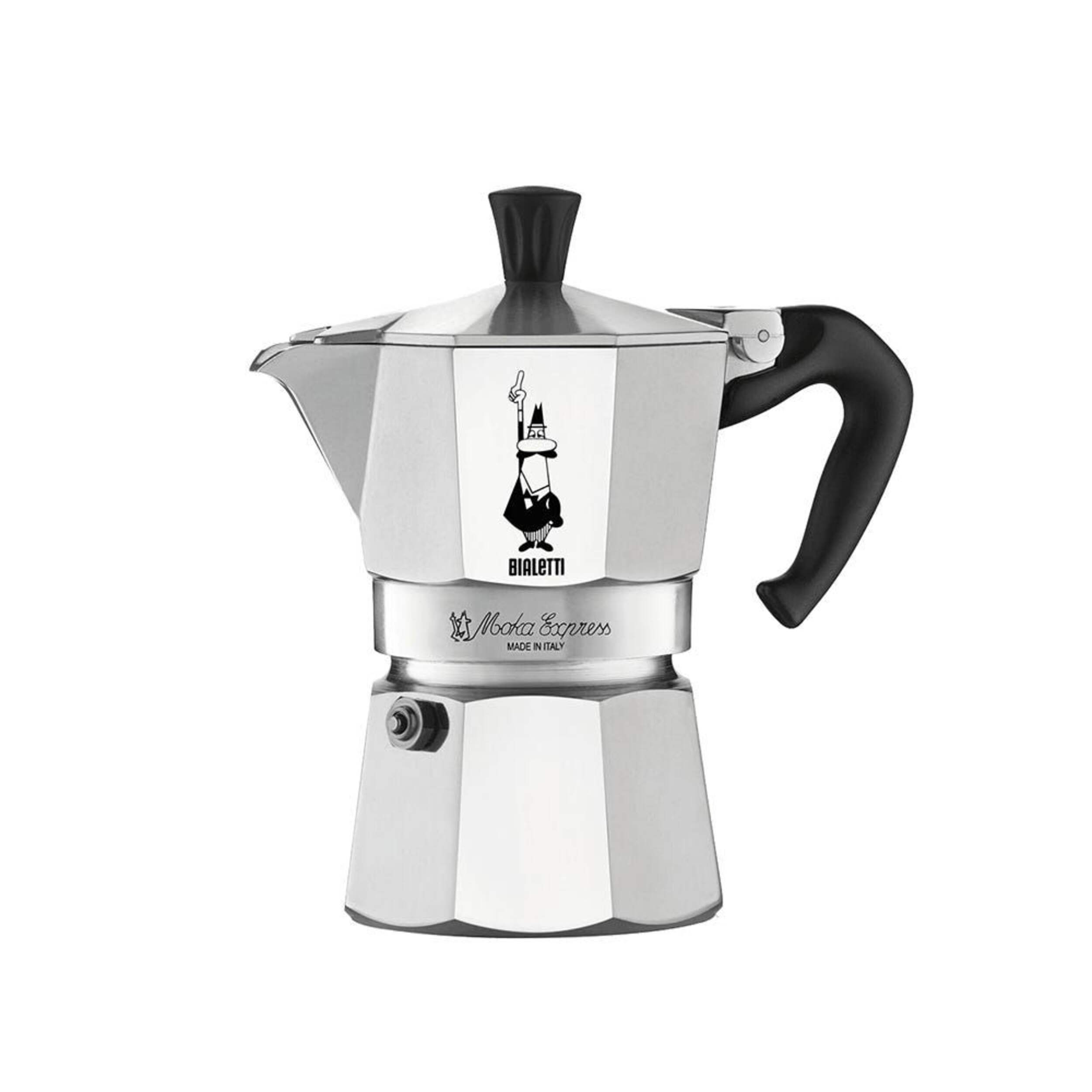 Bialetti Moka Pot with Ergonomic Anti-Scale Handle, 3-Cup Side_Left
