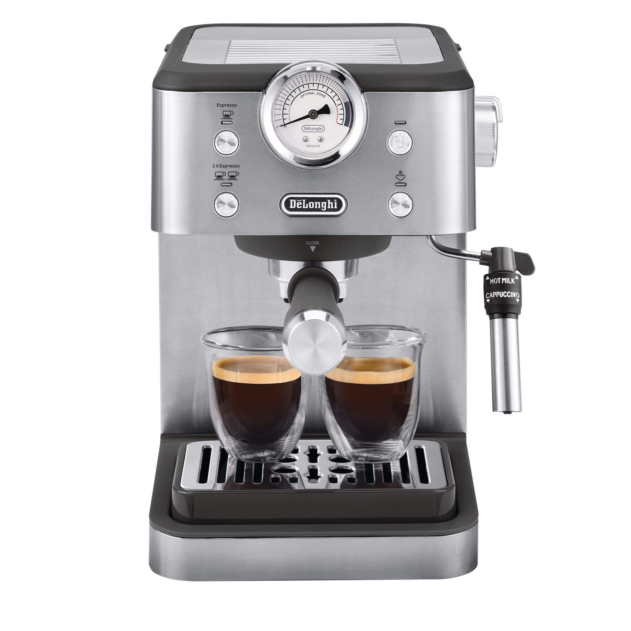 De'Longhi Classic Espresso Maker with 2-Setting Steam Wand Front_Elevated