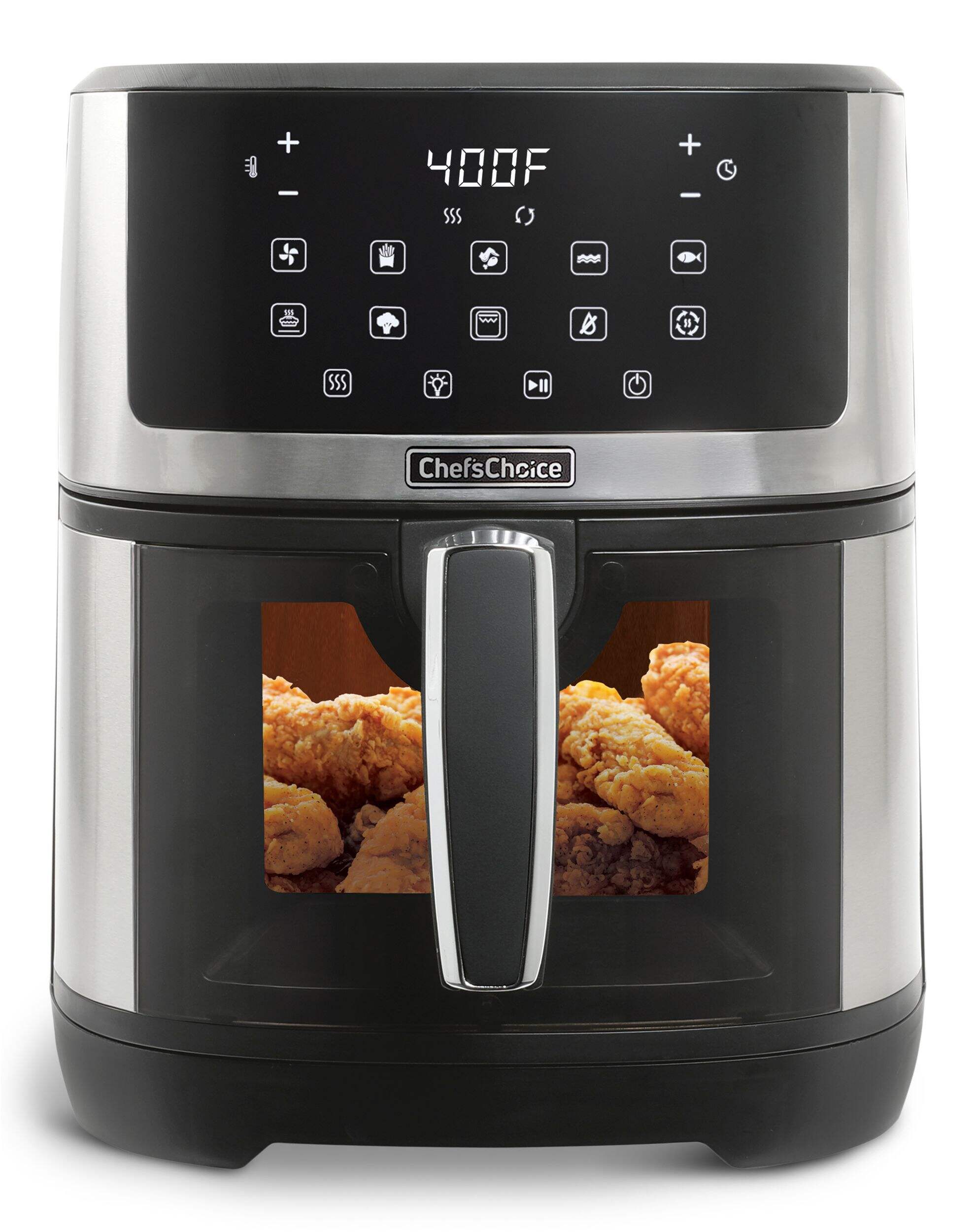 Friteuse à air chaud Chef's Choice 7 pt avec écran tactile DEL et hublot Front_Flat