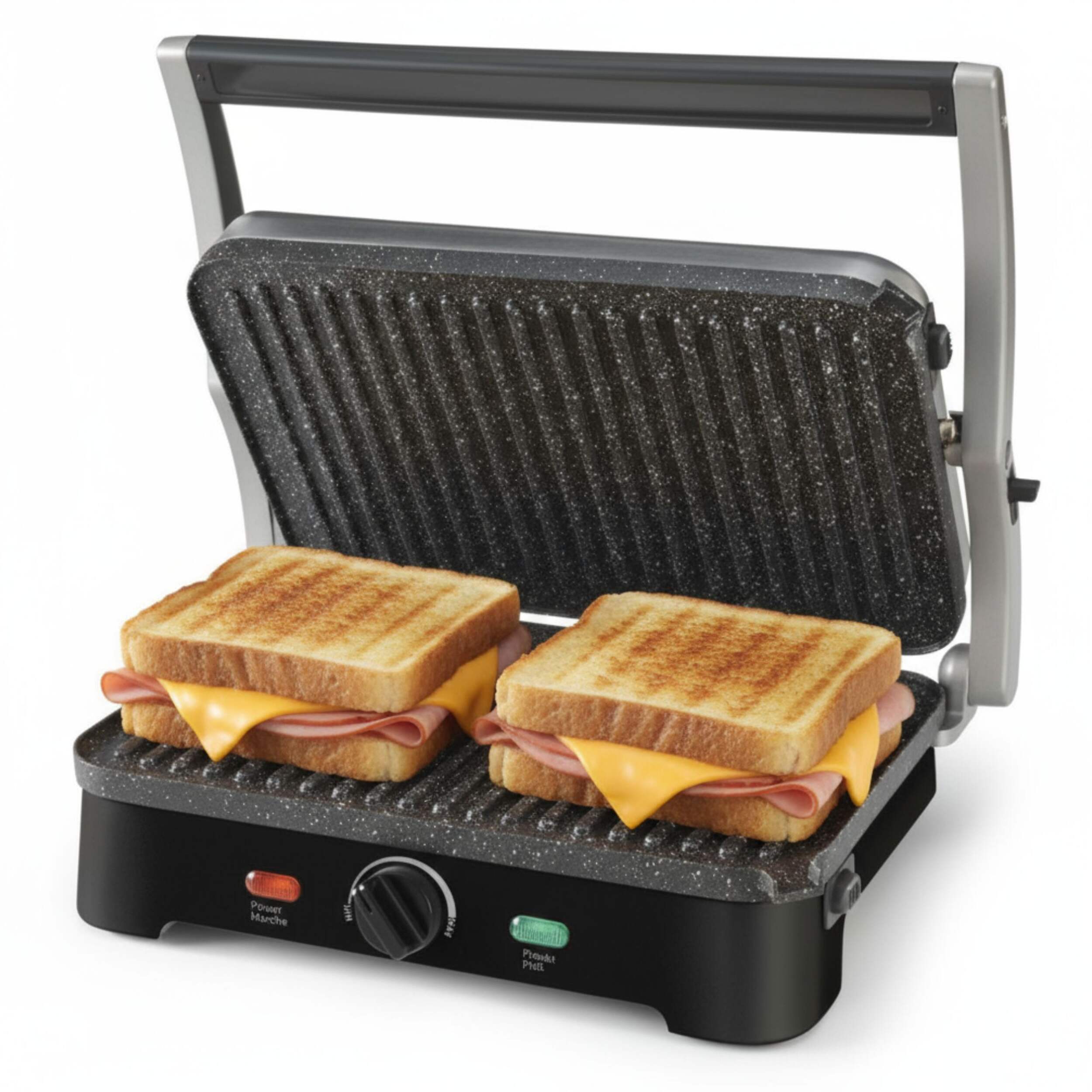 Heritage: The Rock 1500W Large Non-Stick Panini Grill Front_Angled_Left