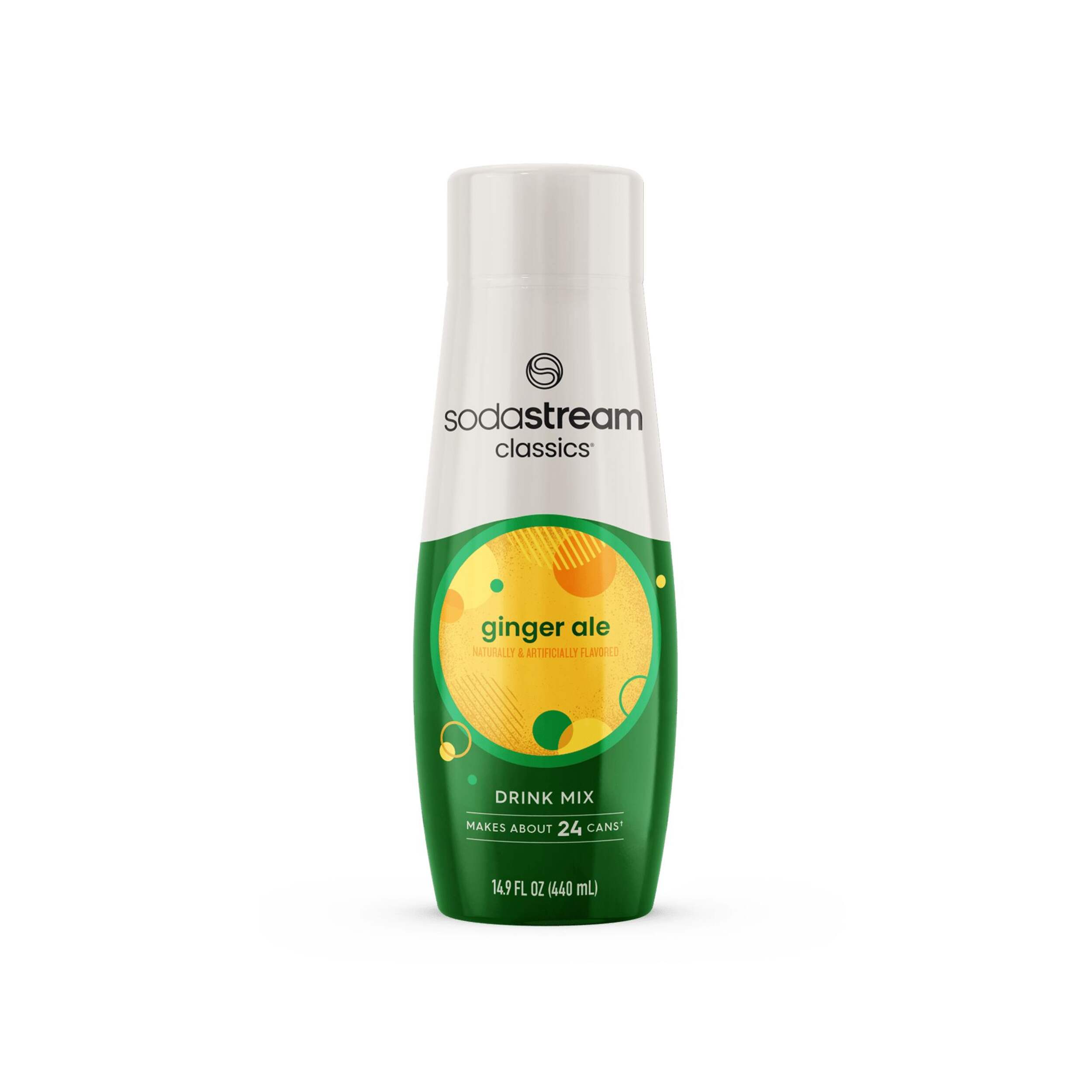 SodaStream Classic Ginger Ale Flavour Sparkling Drink Mix, Caffeine-Free, 440mL Front_Flat