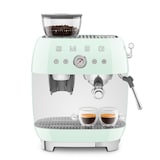 Smeg Espresso Coffee Machine with Grinder, Pastel Green Front_Elevated