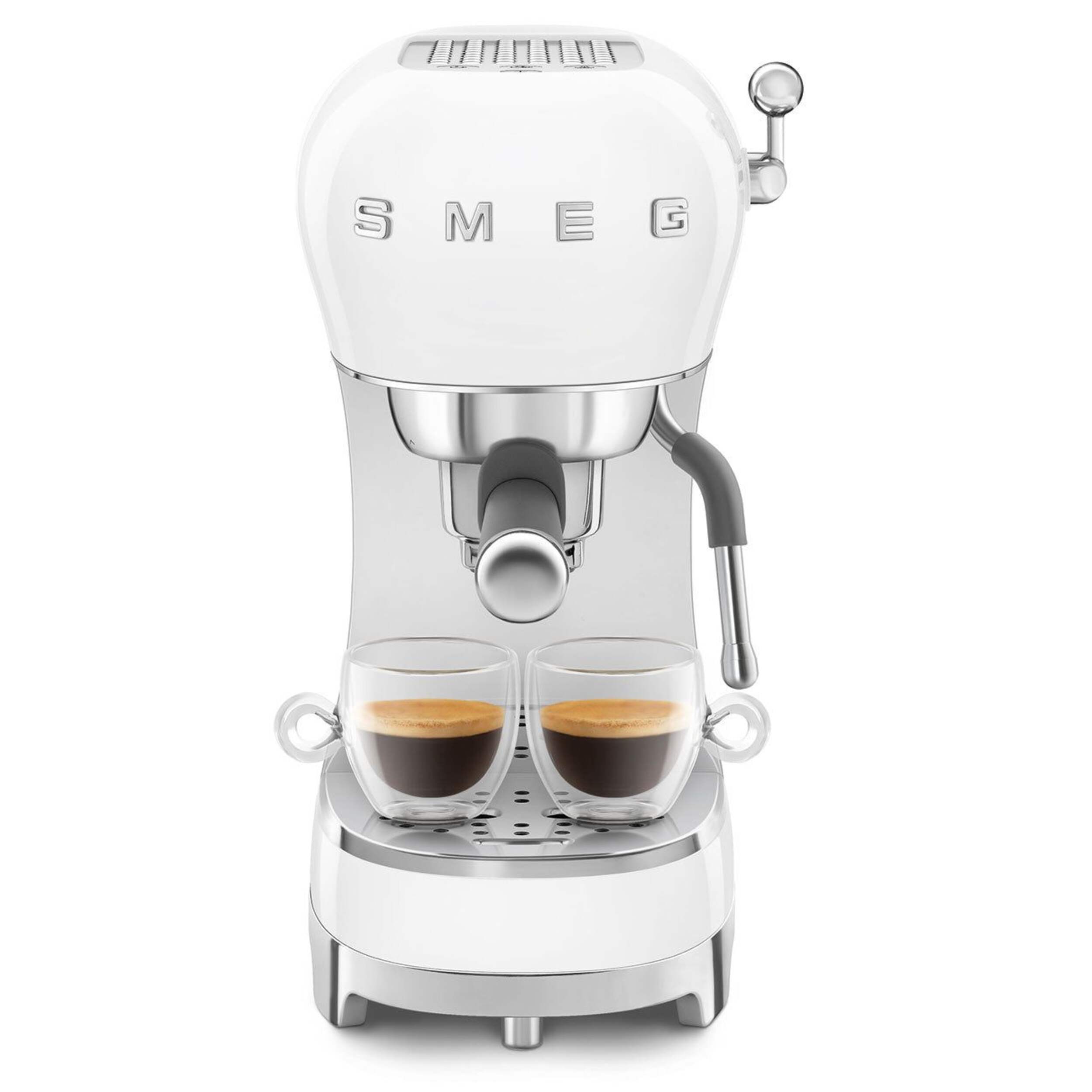 SMEG Manual Espresso Maker with Thermoblock Heating, White Front_Flat