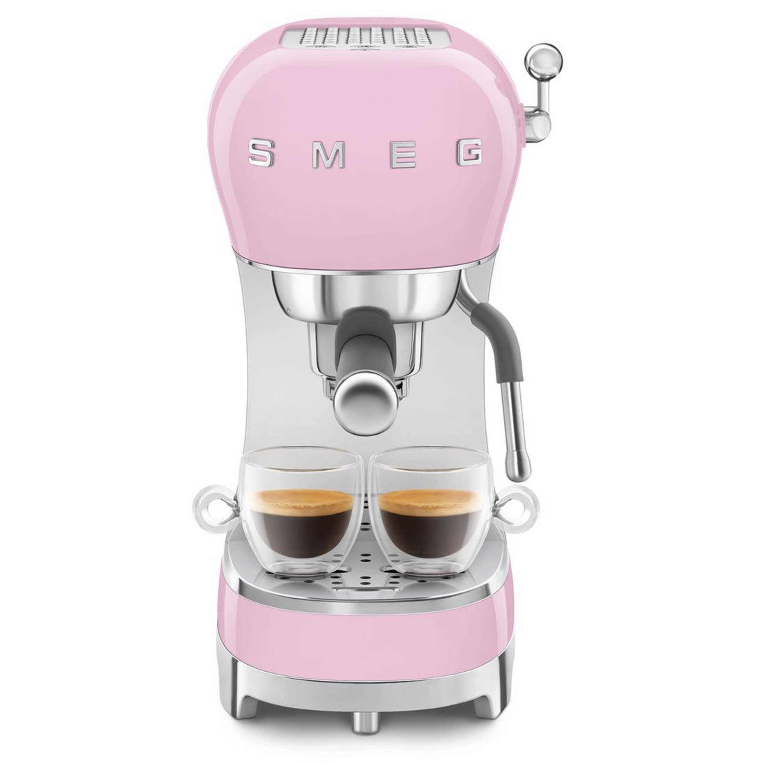 SMEG Manual Espresso Maker with Thermoblock Heating, Pink Front_Flat