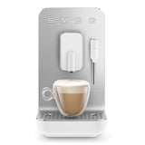 SMEG Automatic Espresso Maker with Milk Wand, White Front_Flat