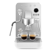SMEG Espresso Manual Coffee Machine with Thermoblock Heating, White Front_Flat