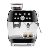SMEG Espresso Coffee Machine with Integrated Grinder, Black Front_Flat