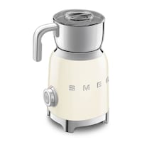SMEG BPA-Free Electric Milk Frother with 2 Discs, Cream Front_Angled_Left