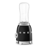 SMEG 300W Stainless Steel Personal Jar Blender, Black Front_Angled_Left