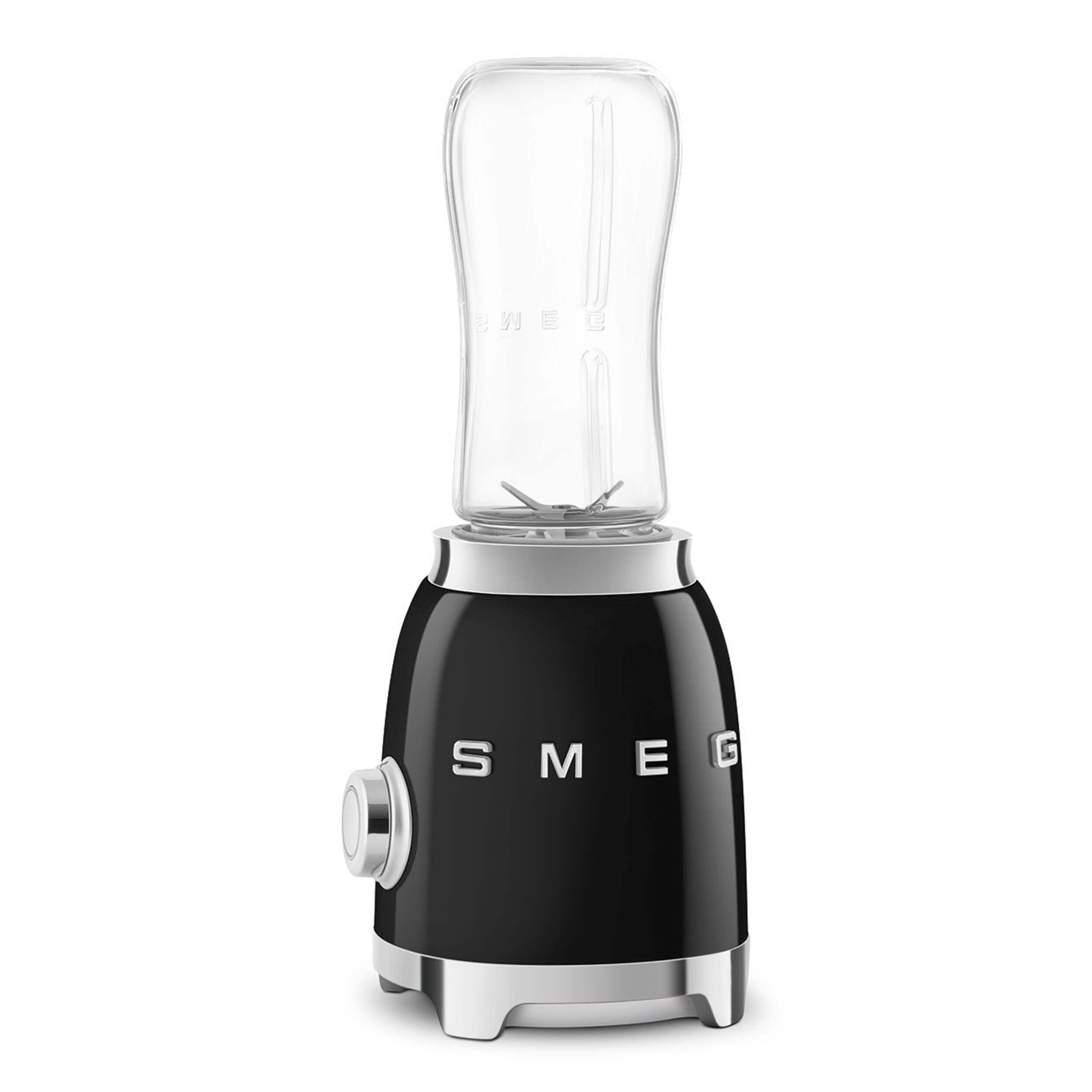 SMEG 300W Stainless Steel Personal Jar Blender, Black Front_Angled_Left