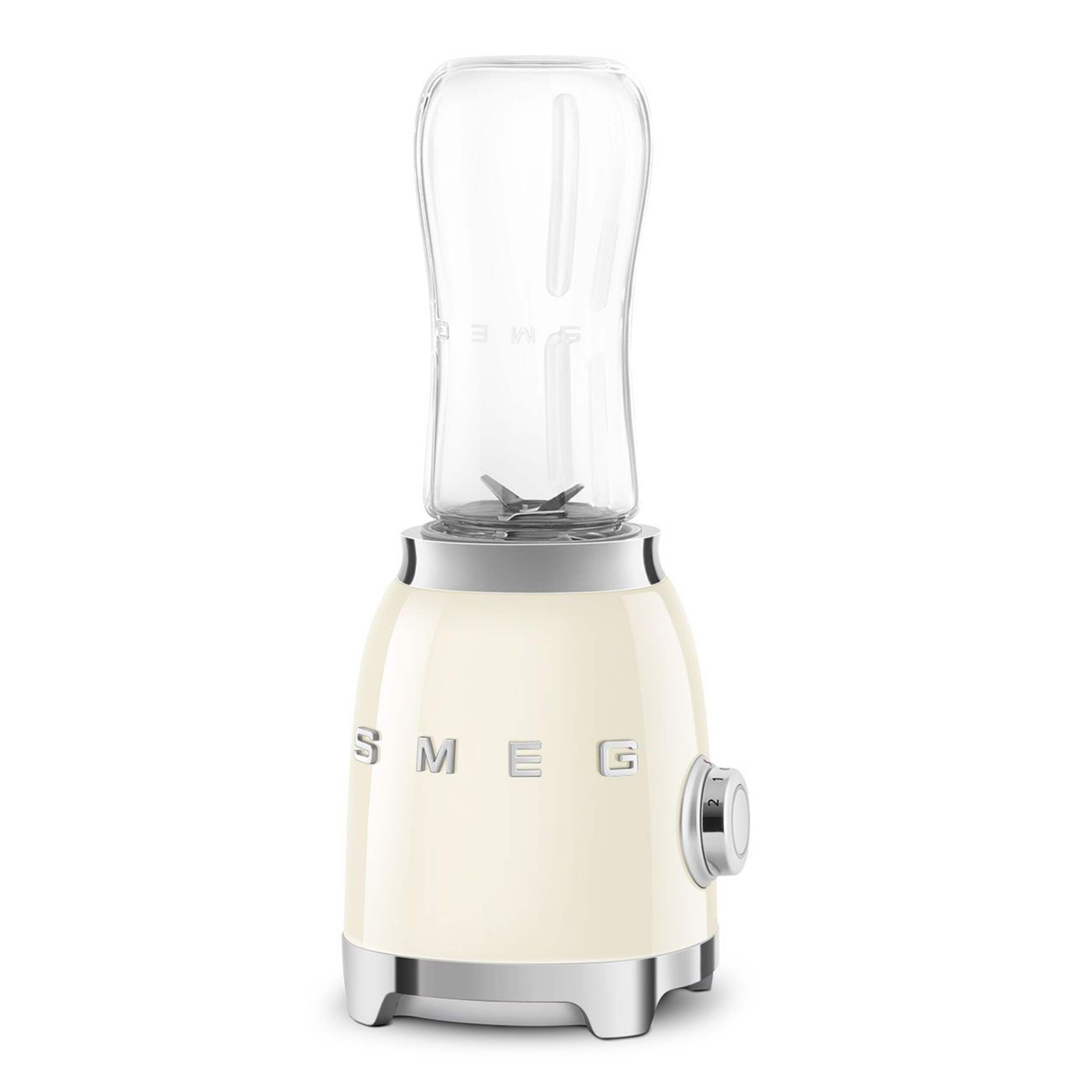SMEG 300W Stainless Steel Personal Jar Blender, Cream Front_Angled_Left