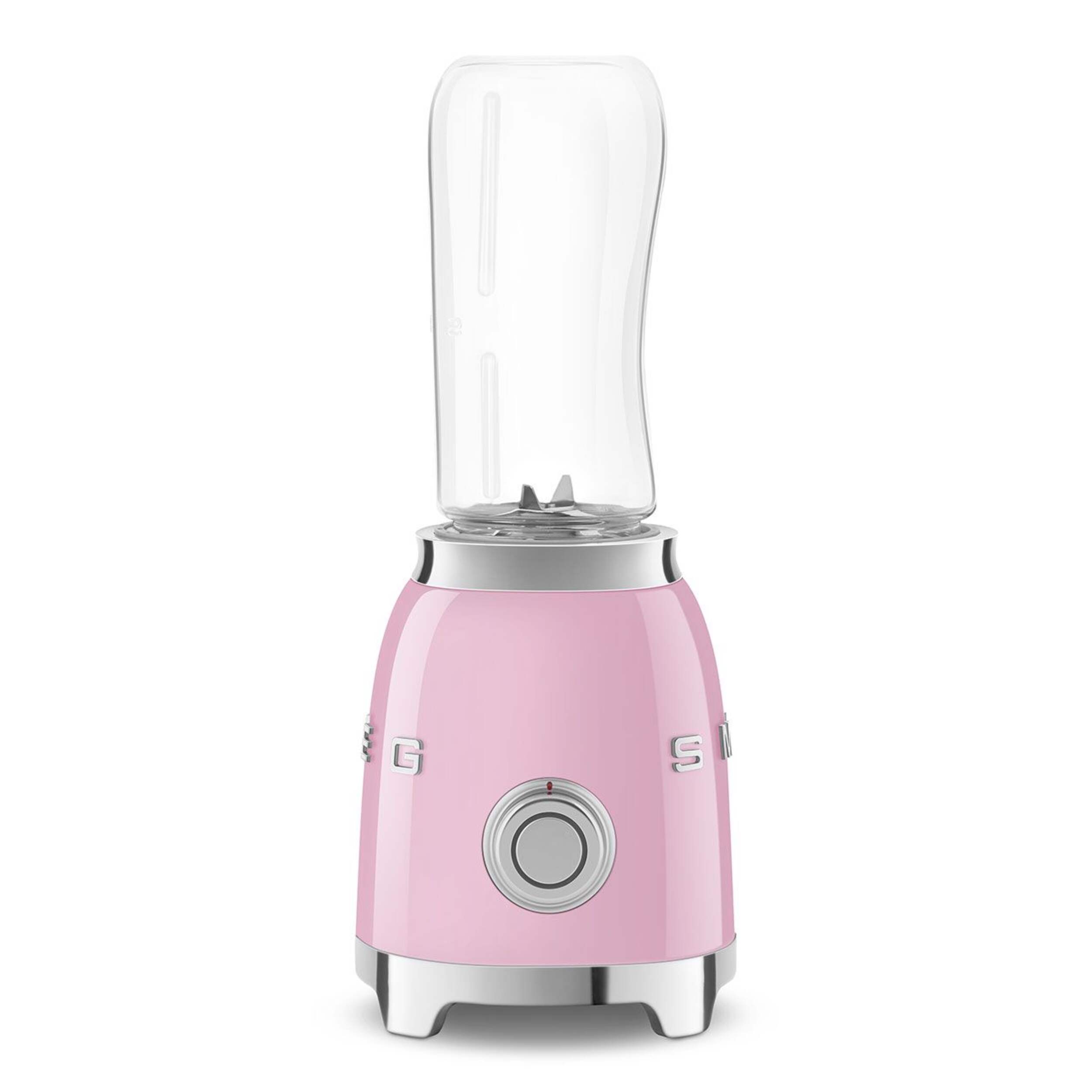 SMEG 300W Stainless Steel Personal Jar Blender, Pink Front_Flat