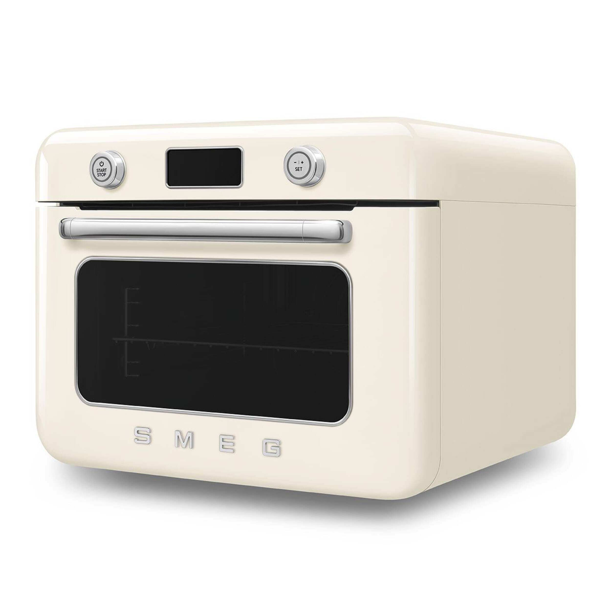 SMEG Combi Multifunction Steam Oven with Airfry, Cream Front_Angled_Left