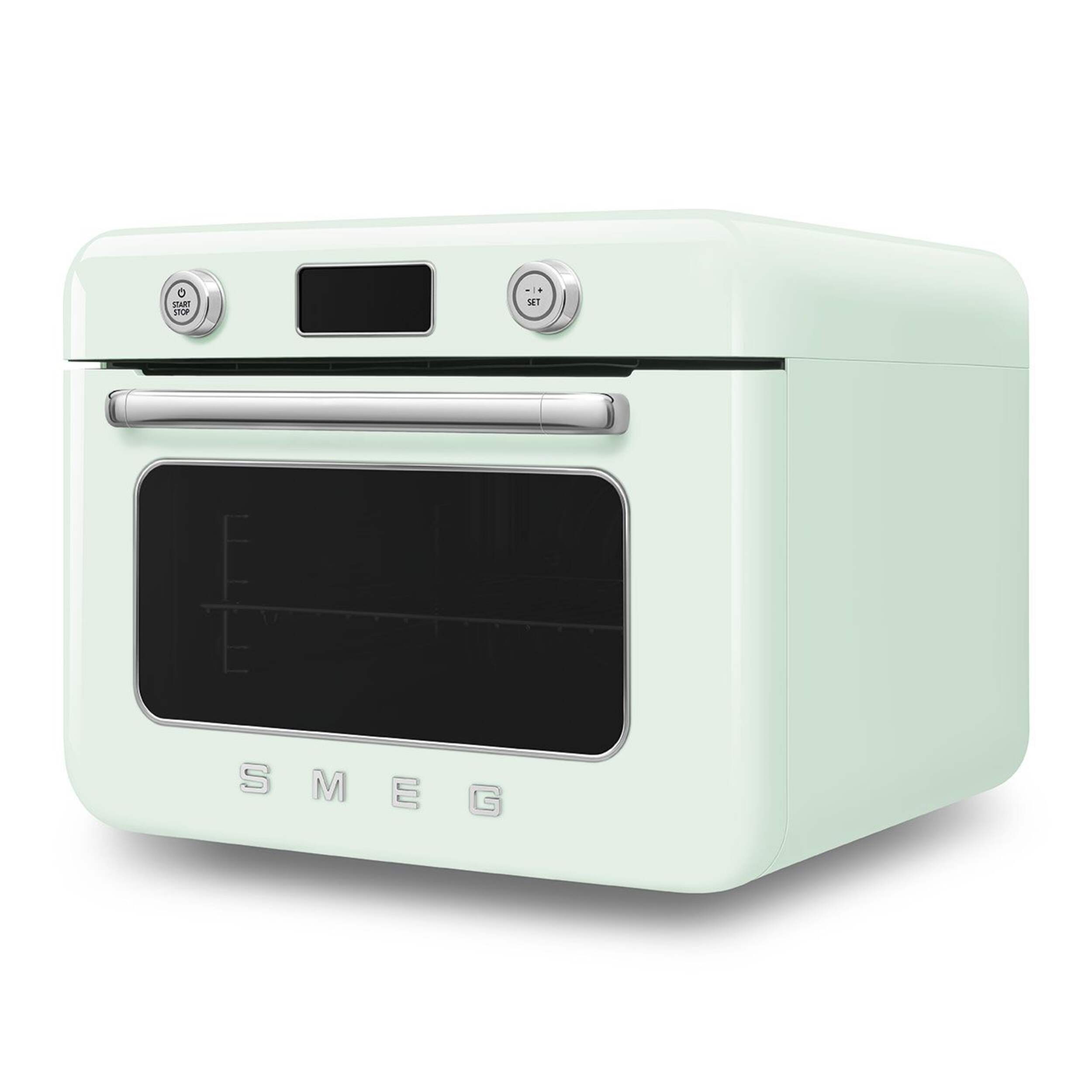SMEG Combi Multifunction Steam Oven with Airfry, Pastel Green Front_Angled_Left