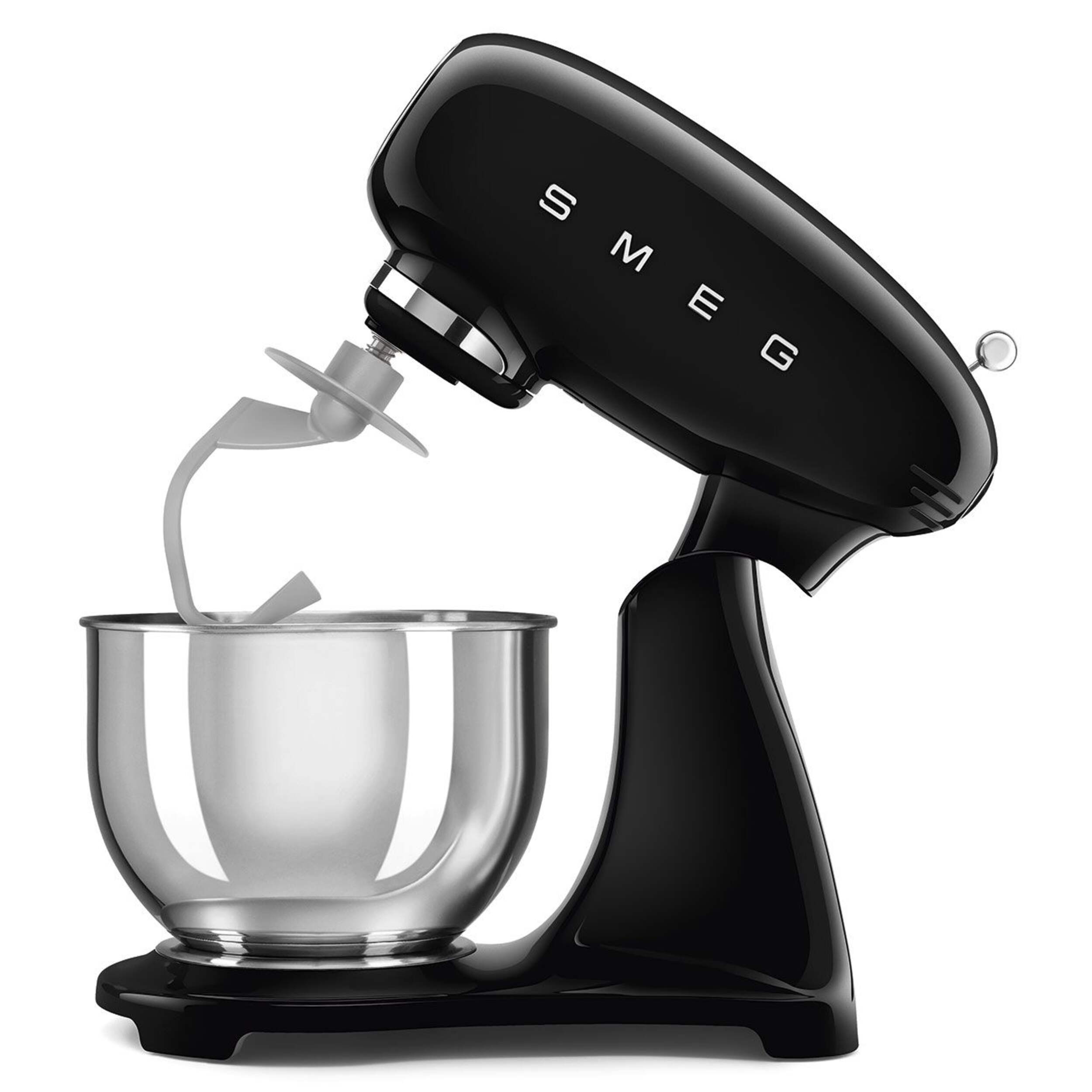 SMEG 600W Vintage Tilting Stand Mixer, 10-Speed, Black Side_Left