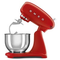 SMEG 600W Vintage Tilting Stand Mixer, 10-Speed, Red