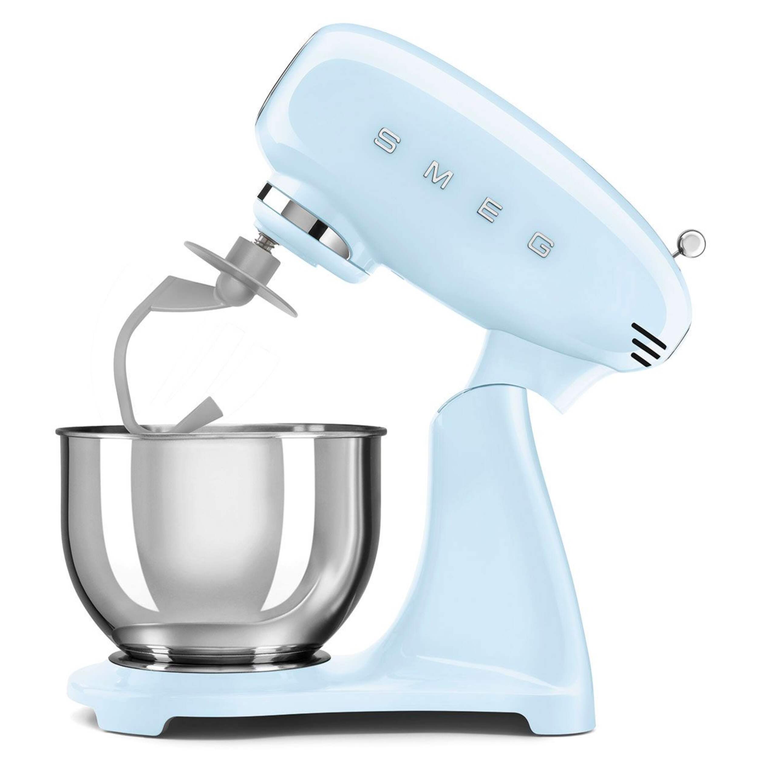 SMEG 600W Vintage Tilting Stand Mixer, Pastel Blue Side_Left