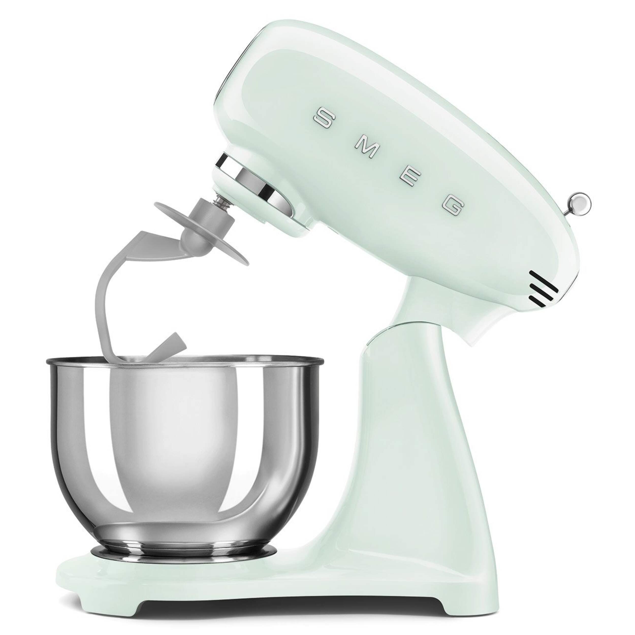 SMEG 600W Vintage Tilting Stand Mixer, Pastel Green Side_Left