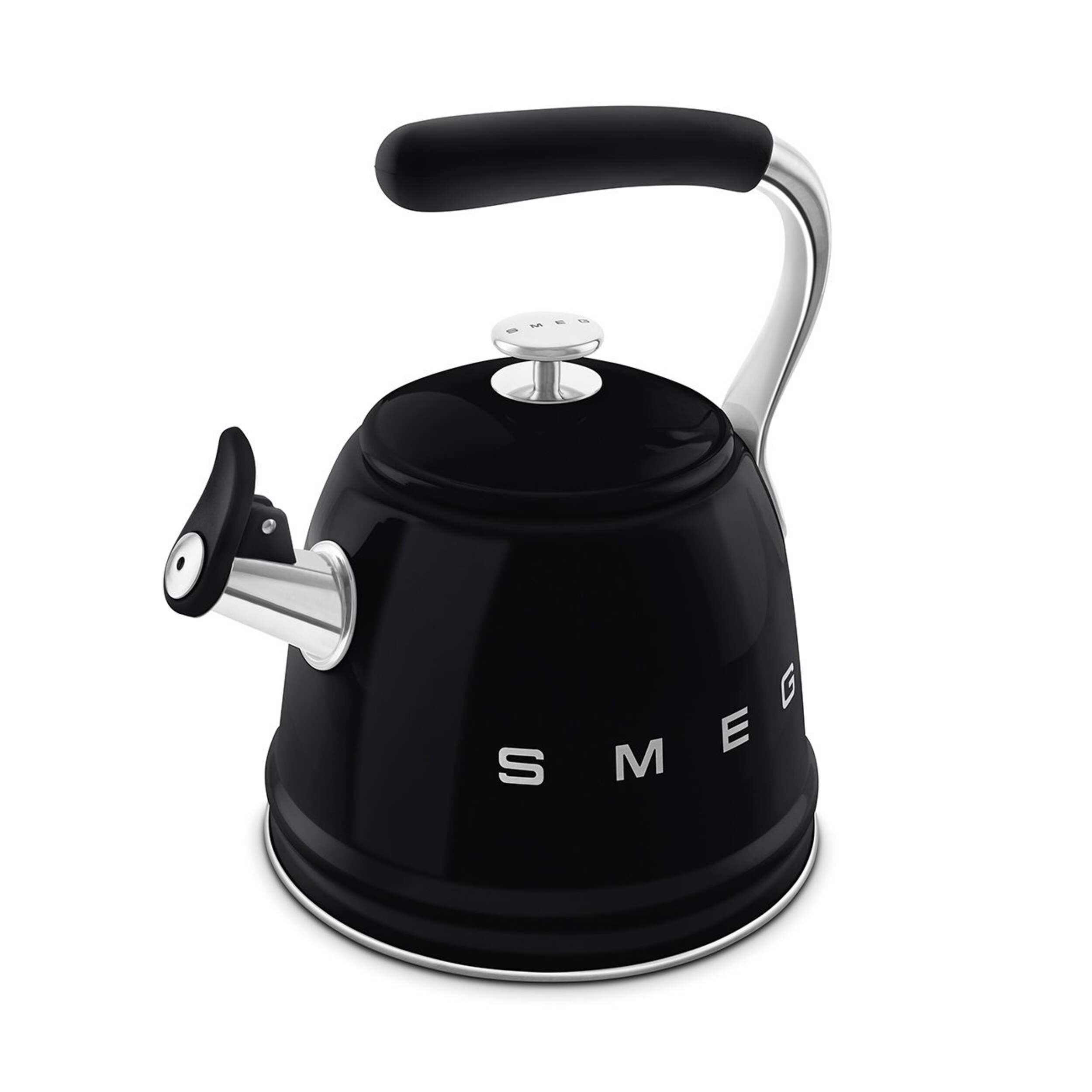 Bouilloire sifflante pour cuisinière SMEG, noir Front_Angled_Left