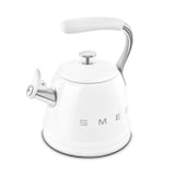 SMEG Traditional Stove Top Whistling Kettle, White, 2.3-L Front_Angled_Left
