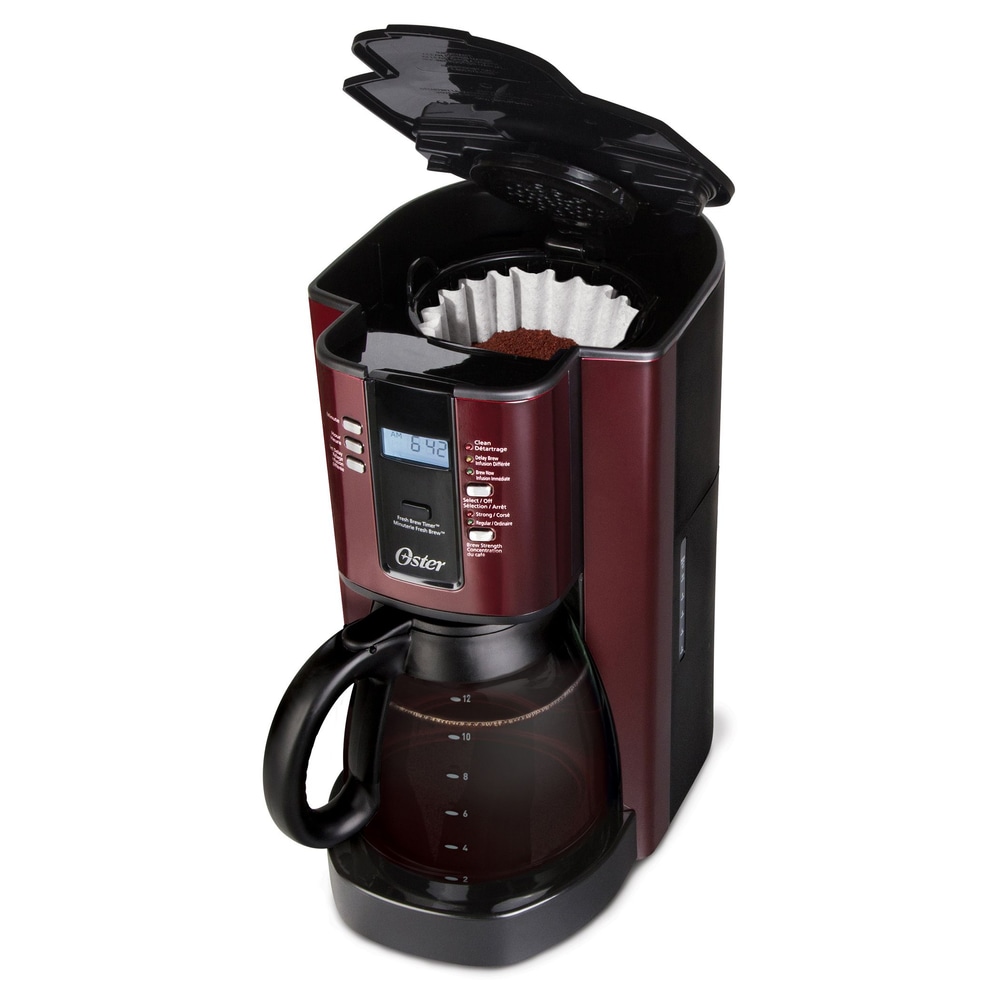 Oster® Programmable Coffee Maker, Red Stainless Steel, 12Cup Canadian Tire