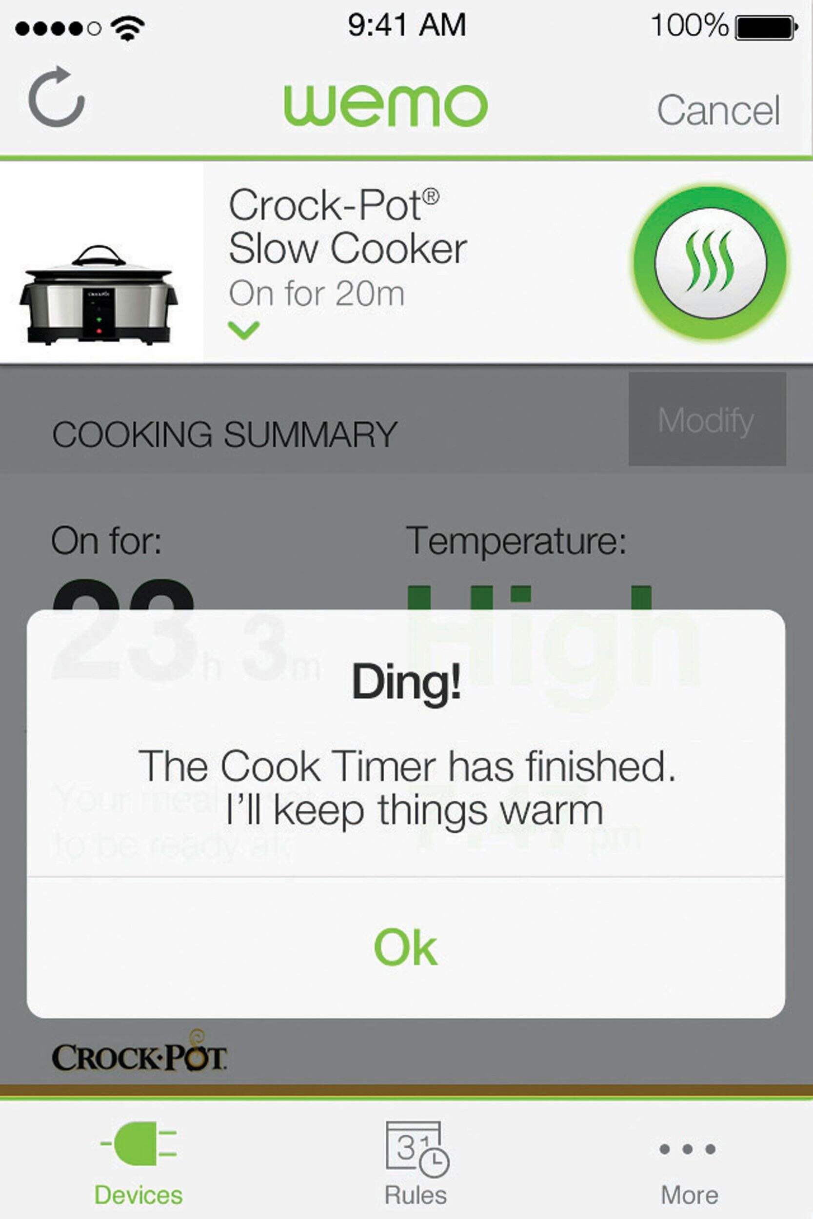 CrockPot® WeMo® Enabled Smart Slow Cooker, 6qt Canadian Tire