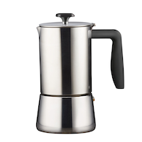 Paderno Stovetop Espresso Maker, Stainless Steel, 6-Cup Side_Left