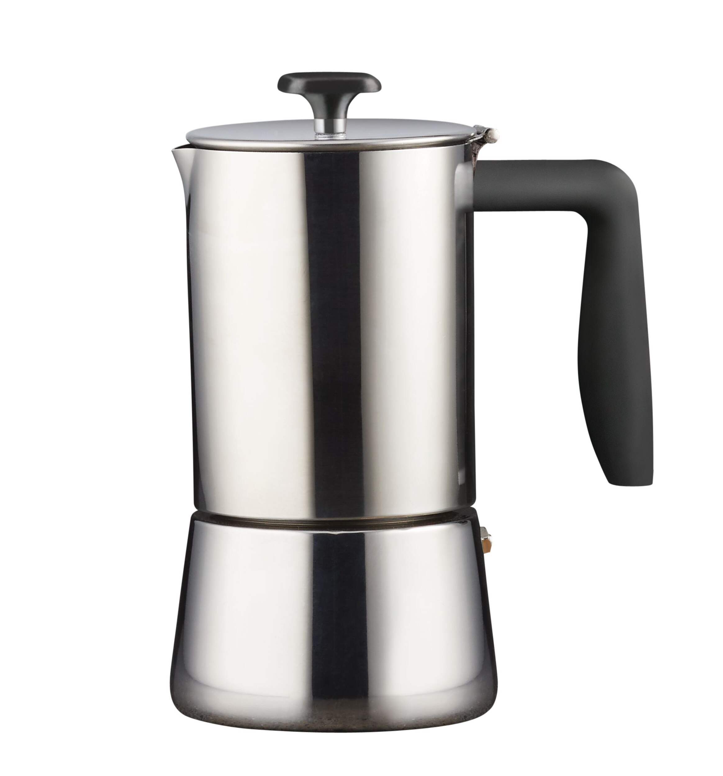 Paderno Stovetop Espresso Maker, Stainless Steel, 6-Cup Side_Left