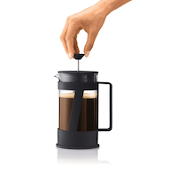 Bodum Crema 8-Cup Glass & Plastic French Press Coffee Maker, Black Front_Flat