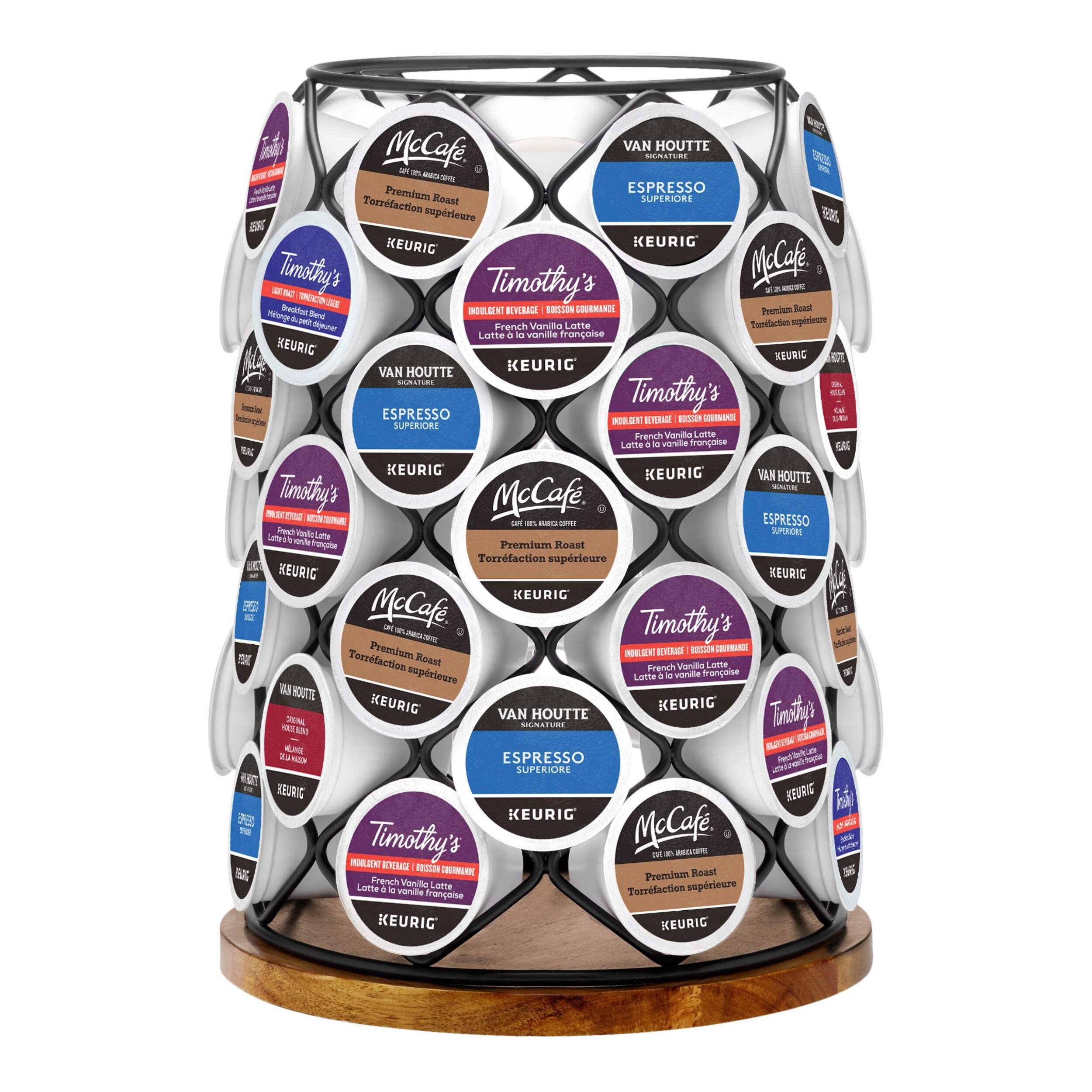 Keurig K-Cup® Pod Wood Storage Carousel, 49 Pod Capacity Front_Flat