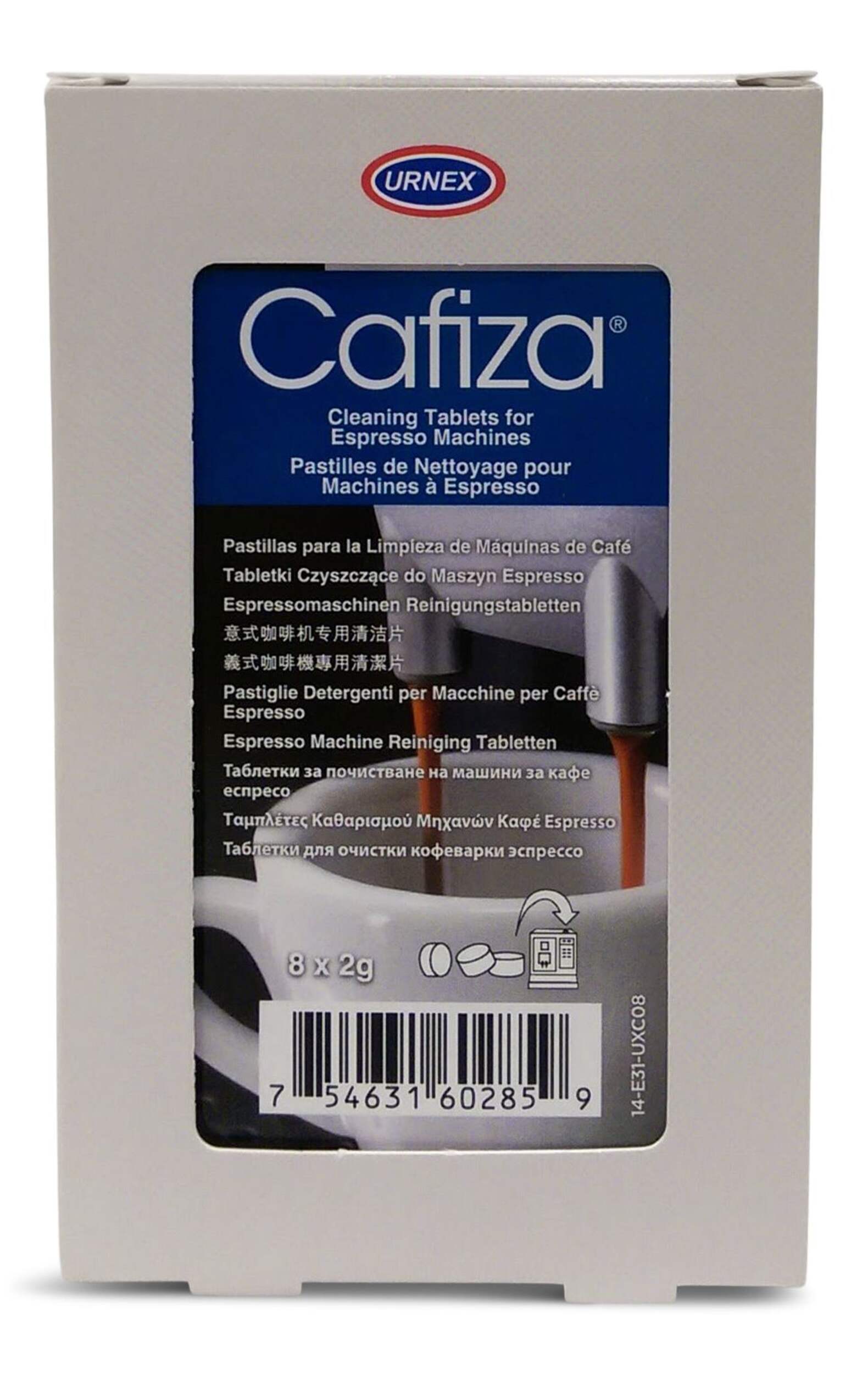 Urnex Cafiza Espresso Machine Cleaning Tablets, 2-g, 8-pk Front_Flat
