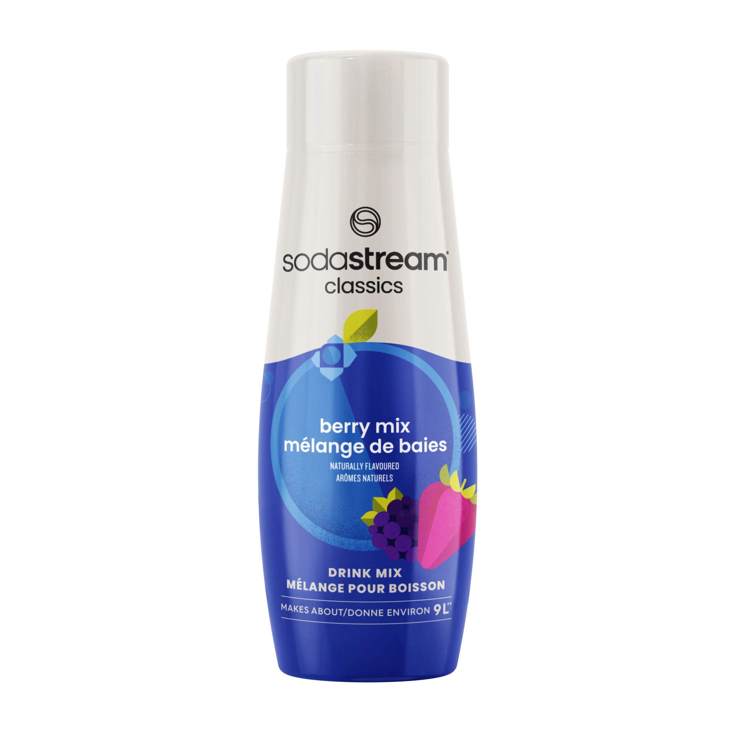 SodaStream Waters Berry Mix Flavour Sparkling Drink Mix, Caffeine-Free, 440mL Front_Flat