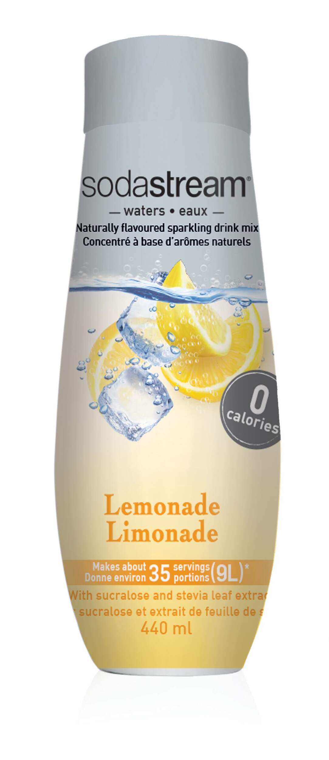 SodaStream Waters Zero Lemonade Flavour Sparkling Drink Mix, Caffeine-Free, 440mL Front_Flat