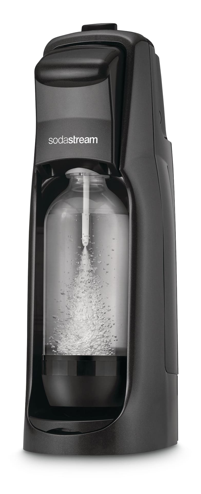 SodaStream Jet - Machine à eau pétillante avec bouteille réutilisable,  inclus CO2 cylindre, sans BPA, noir métallique, 1 l